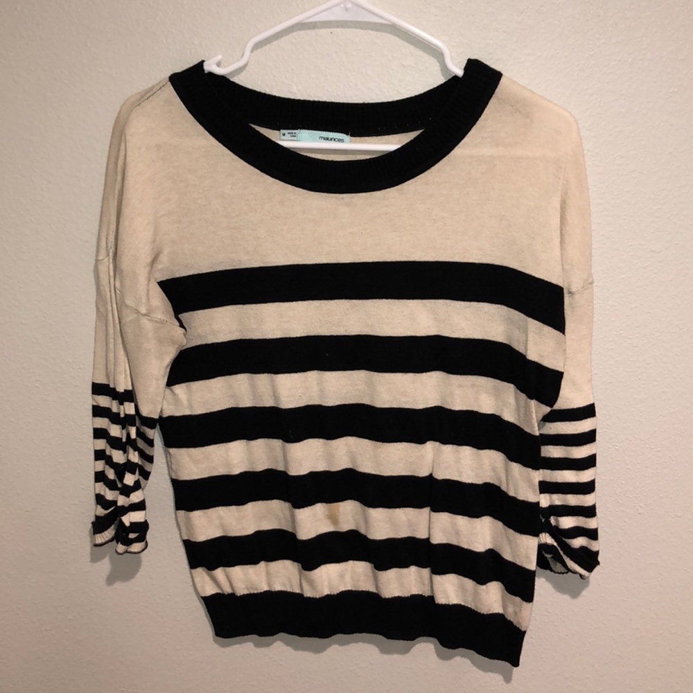 Maurice’s 3/4 sleeve striped sweater